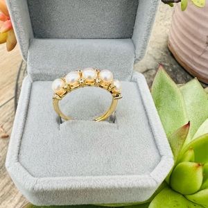 Fresh water pearl S925 silver adjustable ring.